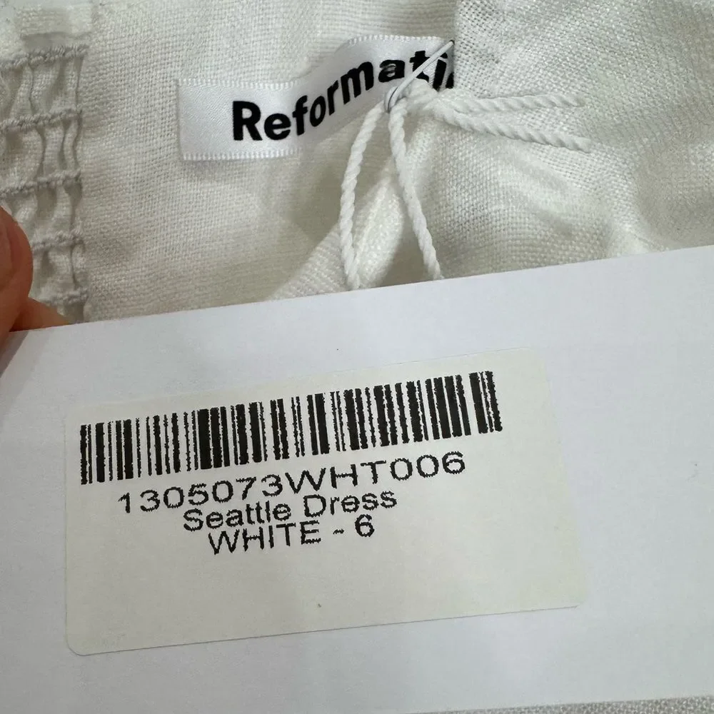 NWT Reformation Seattle Linen Dress in white - Picture 8 of 9